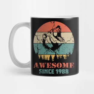 Awesome Since 1988 Year Old School Style Gift Women Men Kid Mug